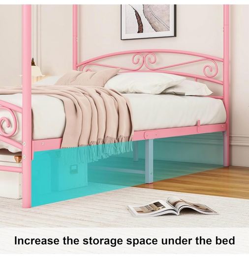 Bed Frame King Size with Ornate European Style Headboard & Footboard