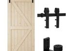 200kg/ 6FT Black Steel Sliding Barn Wood Door Hardware Kit Sliding Door Closet Track Set for  for kitchen, study, bathroom