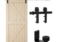 main image for ad 200kg/ 6FT Black Steel Sliding Barn Wood Door Hardware Kit Sliding Door Closet Track Set for  for kitchen, study, bathroom
