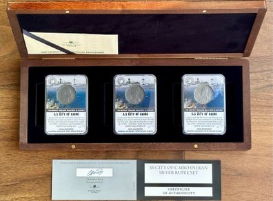 SS City Of Cairo Indian Silver Rupee Coin Set