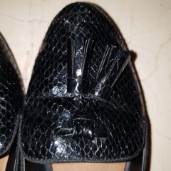 Next croc effect black pumps uk4