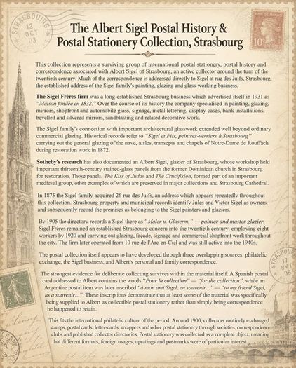 1800s Albert Sigel Strasboug Societe Philatelique Union Postal History Collection