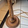 Lamp 1920s Vintage pleated silk shade solid oak base Table lamp Image 3