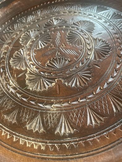 Old Hardwood Carved Tray