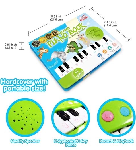 My First Piano Book - Educational Musical Toy for Toddlers Kids Ages 3-5 Years - Ideal 3, 4 Year Old Boy or Girl Birthday Gift Present