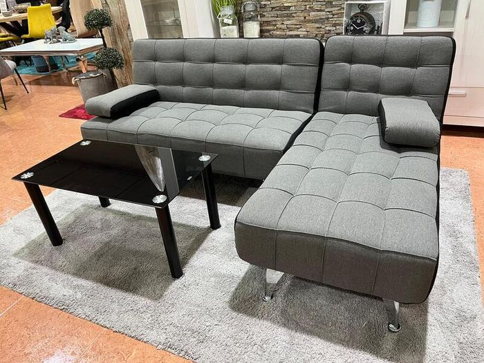 AROA XS Corner Sofa Bed, Dark grey Fabric
