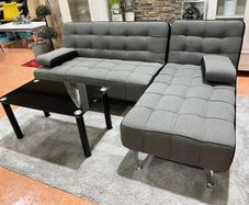 AROA XS Corner Sofa Bed, Dark grey Fabric