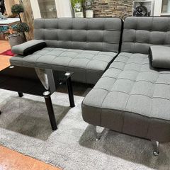 AROA XS Corner Sofa Bed, Dark grey Fabric