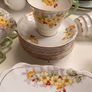 Roslyn Fine Bone China Vintage Tea Set 27 Pieces Yellow Floral Pattern Image 2