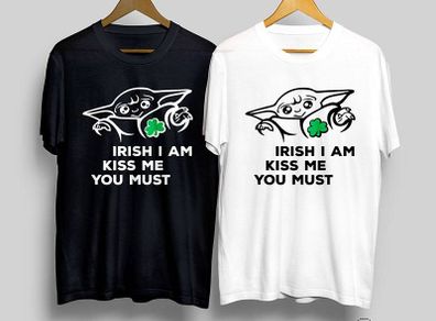 Irish i am kiss me you must baby yoda star war t-shirt