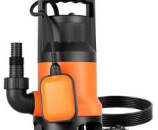 650W Submersible Sump Pump, 15000 L/H, PP-GF20 Submersible Sewage Dirty Clean Water Pump with Automatic Float Switch, Long Cord, 8M Max Lift,