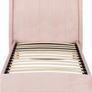 Single bed frame covered in Pink/Grey Velvet Fabric Image 7