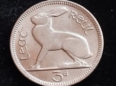 Ireland - 1966 - 3 Pence - Hare - UNC - KM.12a - [2229]