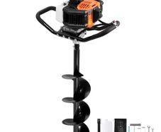 Post Hole Digger Gas Powered, 52CC 1450W Earth Auger, Gas Auger with 8" Auger Drill Action Design Bits & 1 Extension Rod,