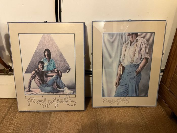 A pair of rare vintage 1984 framed prints by Paul Rodriguez