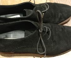 Dune lace up black suede shoes
