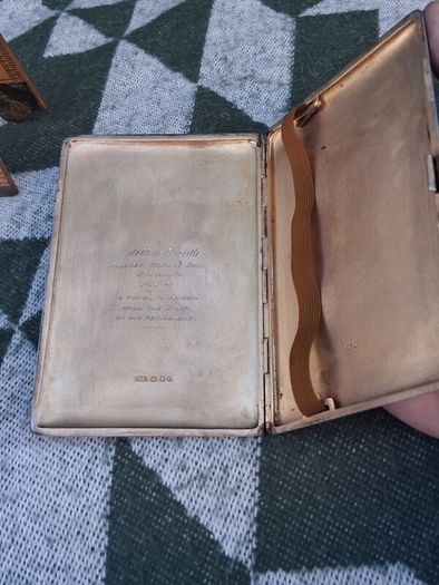 Mid Century Large Sterling Silver Gilded Cigarette Case(185 grams)