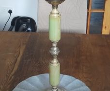 Vintage 1940s - 60s Gold Guilded Onyx Ashtray Stand