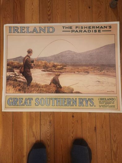 Art Posters X 3 LARGE. Great Southern Railways Poster. Robert Emmet Historical Poster And Impressionist Landscape Poster. Large Posters In Good Condition See Photos For Same. Ideal for framing.