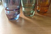 Lovely trio of French Vereco 1960s liquor or espresso glasses