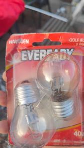Brand New Eveready Halogen Golf Light Bulbs 2-Pack (E27 / 40W)