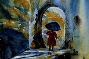 no door...no rain watercolour