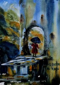 no door...no rain watercolour
