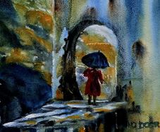 no door...no rain watercolour