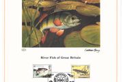 1983 Great Britain Limited Edition Lithographed Print measuring 333mm X 257mm showing British Fish Commemorative stamps with First Day of Issue Cancel