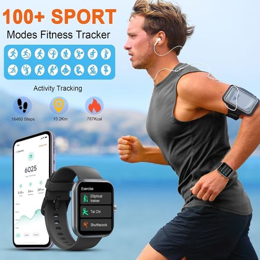 Kuizil T70 Smartwatch with Phone Function, 1.91 Inch Fitness Watch, IP68