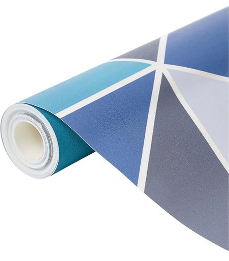 Apex Geo Sidewall Wallpaper, Aqua/navy Multiple Colours Available, See Photos (free Postage)
