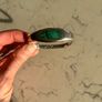 Vintage Mexican solid silver bangle, malachite inlay Image 8