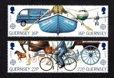 1988 Guernsey Europa Transport & Communications Commemorative Stamps Mint Never Hinged (MNH)