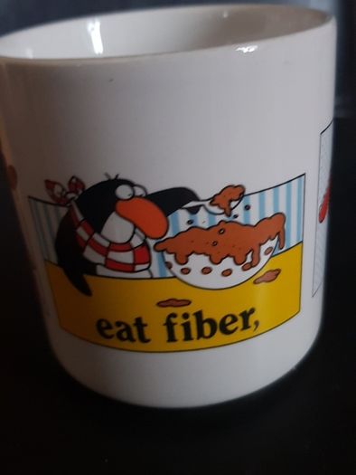 Vintage Russ Coffee Mug Exercise Hard Eat Fiber Die Anyway Humor Gift
