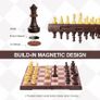 Chess Set and Draughts, 2 IN 1 Folding Chess Board Set, Magnetic Chess Pieces, Portable Travel Chess Set Board Games, Educational Toys Gifts for Adults, 31x31cm Image 6