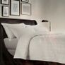 NEW Elegant Stripe Luxury Jacquard Duvet Cover set in white, made of 100% cotton with a 200 thread count  & 2 Elegant Stripe Luxury Jacquard Pillowcase Image 2