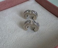 Pandora sparkly clear charm clips very good condition hallmarked