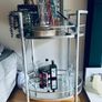 Mirrored Drinks Trolley, Bar Cart on Wheels, Silver Glam Image 2