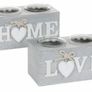 Heart Wooden Vintage/Retro Candle & Tea Light Holder Image 2