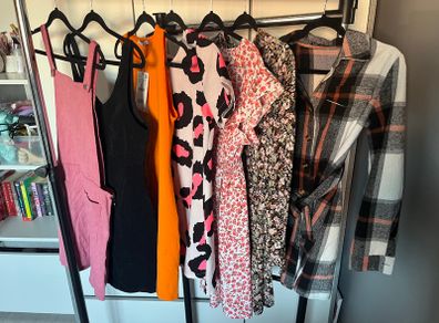 7 Piece Mixed Dress Bundle  Size 810 Dresses Pinafore  Shacket Dress  Very Good Condition