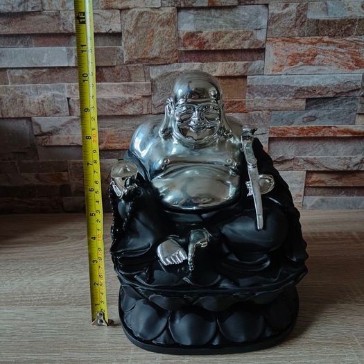 Large Black Silver Lucky Buddha from The Leonardo Collection
