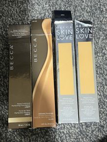 Brand new Becca foundations, Aqua luminous perfect foundation in light , weightless blur foundation in shell and ultimate 24hr coverage in olive BNIB