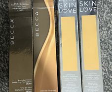 Brand new Becca foundations, Aqua luminous perfect foundation in light , weightless blur foundation in shell and ultimate 24hr coverage in olive BNIB