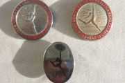 WOMENS LEAGUE OF HEALTH &amp; BEAUTY (fitness culture) - three vintage membership badges (1930s to 1950s)
