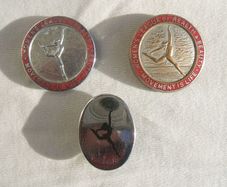 WOMENS LEAGUE OF HEALTH & BEAUTY (fitness culture) - three vintage membership badges (1930s to 1950s)