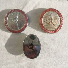 WOMENS LEAGUE OF HEALTH & BEAUTY (fitness culture) - three vintage membership badges (1930s to 1950s)