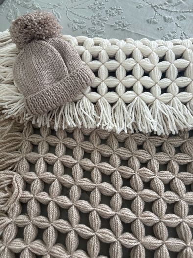 hand knitted baby blankets and cardigans