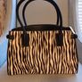 Jasper Conran zebra print hide on hair handbag Image 2