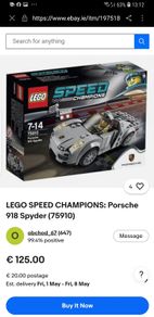Sealed Lego Speed Champions: Porsche 918 Spyder (75910)