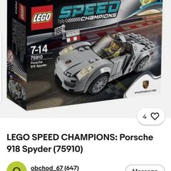 Sealed Lego Speed Champions: Porsche 918 Spyder (75910)
